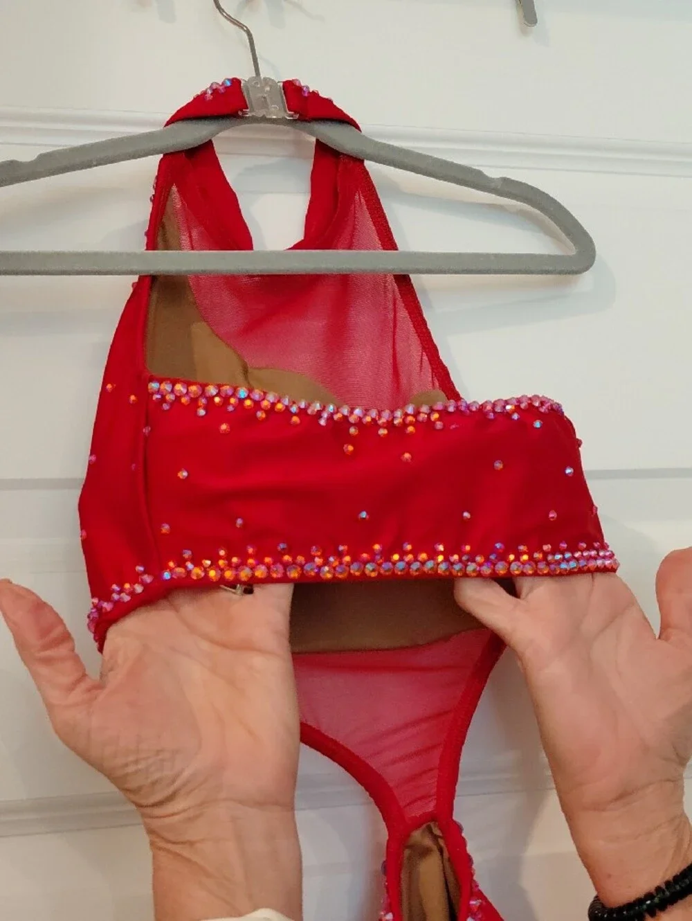 Ilogear Ruby Red Crystal-Embellished Dance Leotard